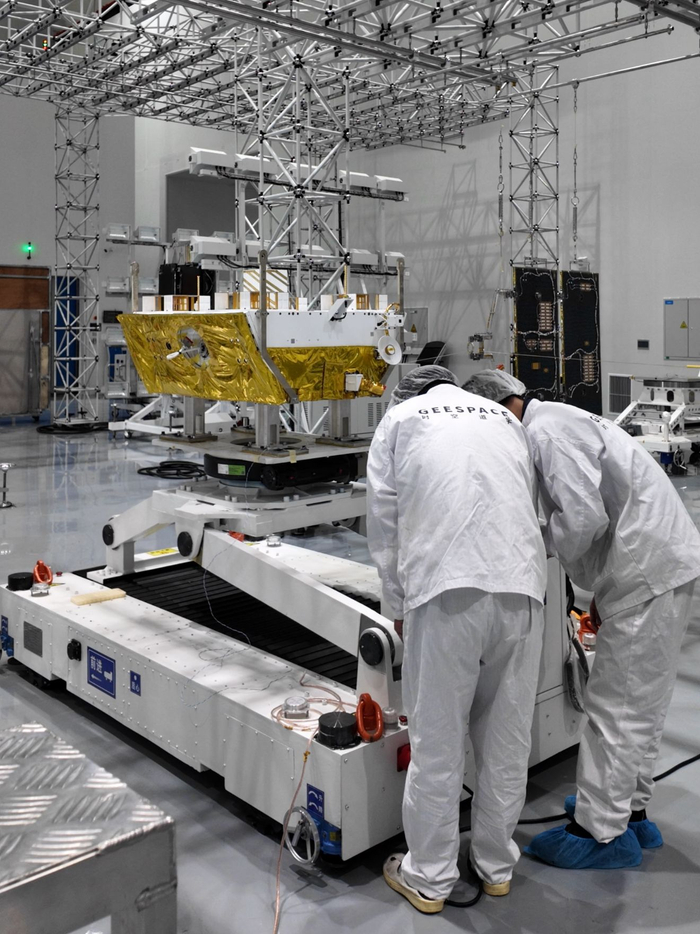浙江时空道宇科技有限公司卫星生产车间。新京报贝壳财经记者俞金旻 摄